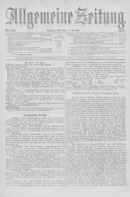 Allgemeine Zeitung Samstag 4. November 1876