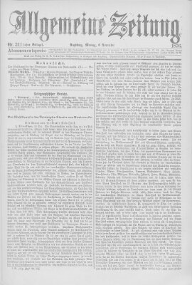 Allgemeine Zeitung Montag 6. November 1876