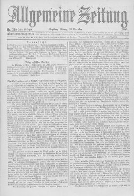 Allgemeine Zeitung Montag 13. November 1876