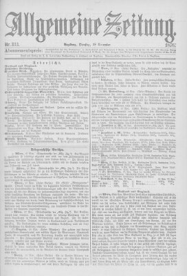 Allgemeine Zeitung Dienstag 28. November 1876