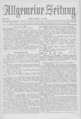 Allgemeine Zeitung Dienstag 5. Dezember 1876