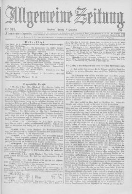 Allgemeine Zeitung Freitag 8. Dezember 1876