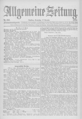 Allgemeine Zeitung Donnerstag 21. Dezember 1876