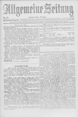 Allgemeine Zeitung Freitag 19. Januar 1877