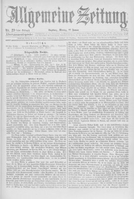 Allgemeine Zeitung Montag 29. Januar 1877