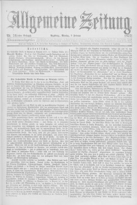 Allgemeine Zeitung Montag 5. Februar 1877