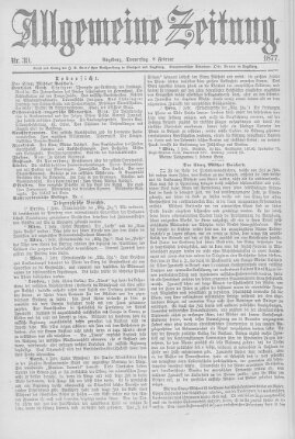 Allgemeine Zeitung Donnerstag 8. Februar 1877