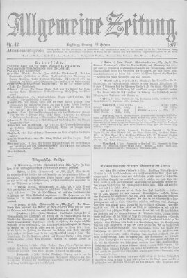 Allgemeine Zeitung Sonntag 11. Februar 1877