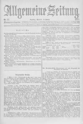 Allgemeine Zeitung Mittwoch 14. Februar 1877