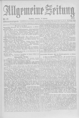 Allgemeine Zeitung Sonntag 18. Februar 1877