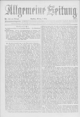 Allgemeine Zeitung Montag 5. März 1877