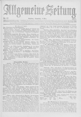 Allgemeine Zeitung Donnerstag 8. März 1877