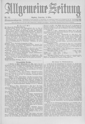 Allgemeine Zeitung Donnerstag 22. März 1877