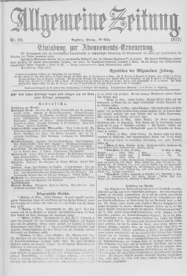 Allgemeine Zeitung Freitag 30. März 1877