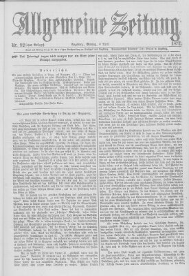 Allgemeine Zeitung Montag 2. April 1877