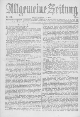 Allgemeine Zeitung Samstag 14. April 1877