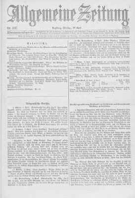 Allgemeine Zeitung Dienstag 17. April 1877