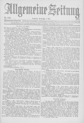 Allgemeine Zeitung Donnerstag 3. Mai 1877