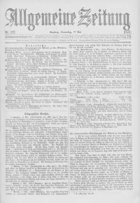 Allgemeine Zeitung Donnerstag 17. Mai 1877