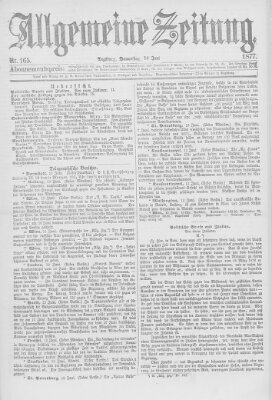 Allgemeine Zeitung Donnerstag 14. Juni 1877