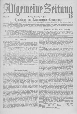 Allgemeine Zeitung Donnerstag 21. Juni 1877