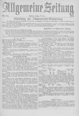 Allgemeine Zeitung Freitag 22. Juni 1877