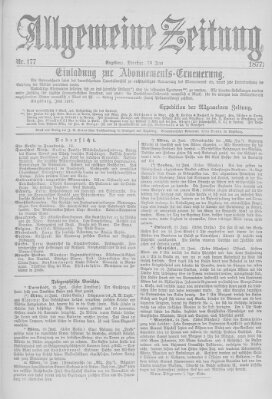 Allgemeine Zeitung Dienstag 26. Juni 1877