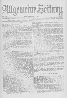 Allgemeine Zeitung Donnerstag 28. Juni 1877