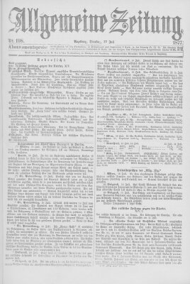 Allgemeine Zeitung Dienstag 17. Juli 1877