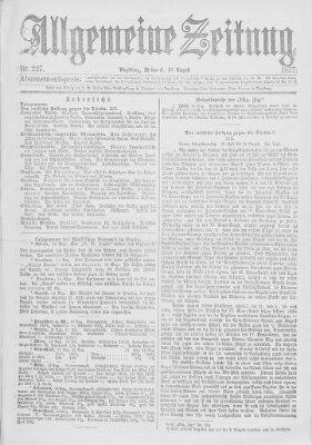 Allgemeine Zeitung Mittwoch 15. August 1877