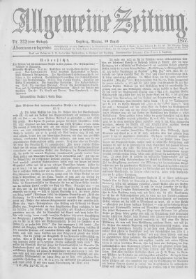 Allgemeine Zeitung Montag 20. August 1877