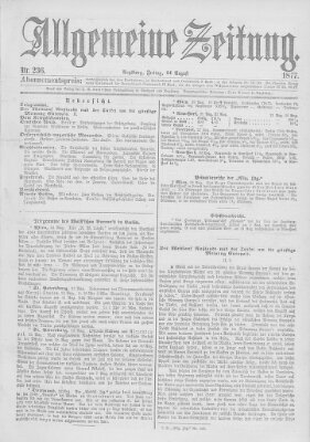 Allgemeine Zeitung Freitag 24. August 1877