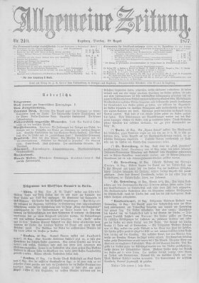 Allgemeine Zeitung Dienstag 28. August 1877