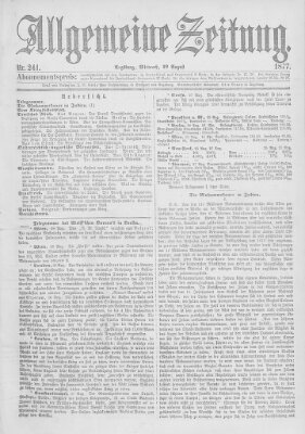 Allgemeine Zeitung Mittwoch 29. August 1877