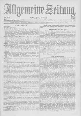 Allgemeine Zeitung Freitag 31. August 1877