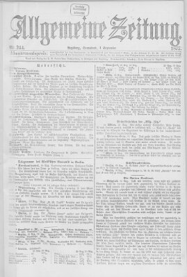 Allgemeine Zeitung Samstag 1. September 1877