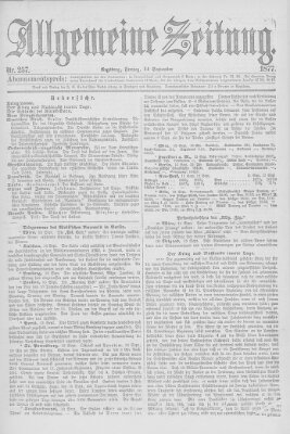 Allgemeine Zeitung Freitag 14. September 1877