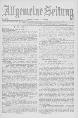 Allgemeine Zeitung Samstag 15. September 1877