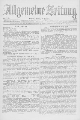 Allgemeine Zeitung Sonntag 16. September 1877