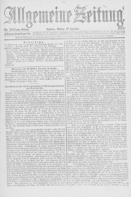 Allgemeine Zeitung Montag 17. September 1877