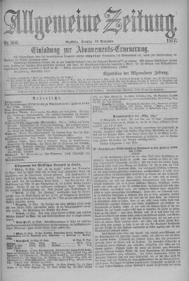 Allgemeine Zeitung Sonntag 23. September 1877