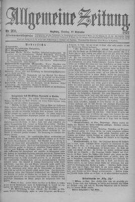 Allgemeine Zeitung Dienstag 25. September 1877