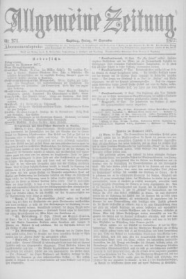 Allgemeine Zeitung Freitag 28. September 1877