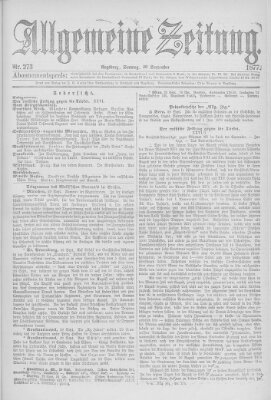 Allgemeine Zeitung Sonntag 30. September 1877