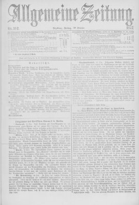 Allgemeine Zeitung Freitag 19. Oktober 1877