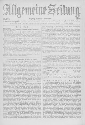 Allgemeine Zeitung Samstag 20. Oktober 1877