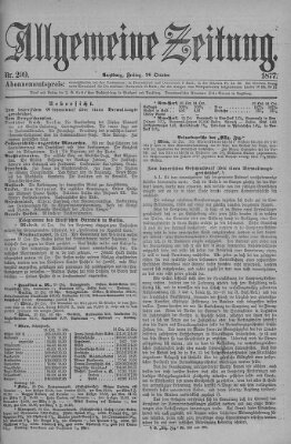 Allgemeine Zeitung Freitag 26. Oktober 1877