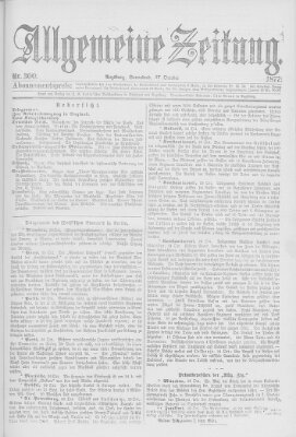 Allgemeine Zeitung Samstag 27. Oktober 1877