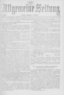 Allgemeine Zeitung Donnerstag 1. November 1877