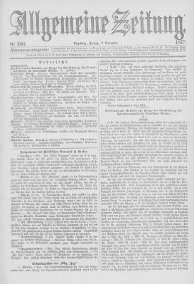 Allgemeine Zeitung Freitag 2. November 1877